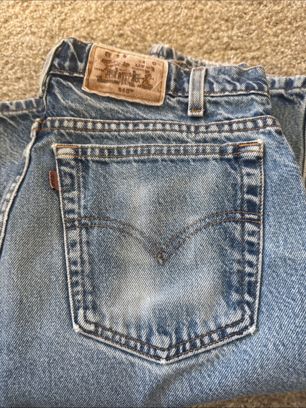 Vintage 90s Levi’s 540 Orange Tab Relaxed Fit Jeans 34x30 100% Cotton